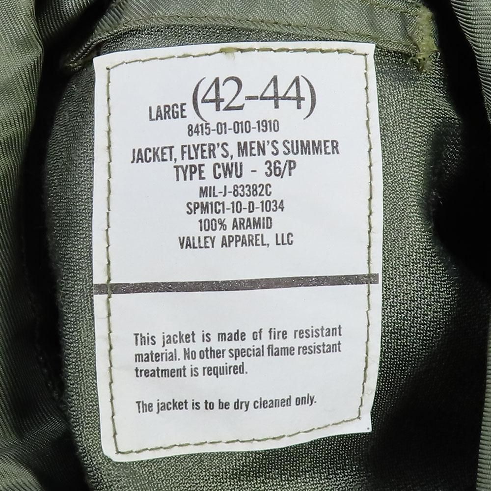 VALLEY CWU-36/P フライトジャケット | 中古 - -米軍放出品販売- White