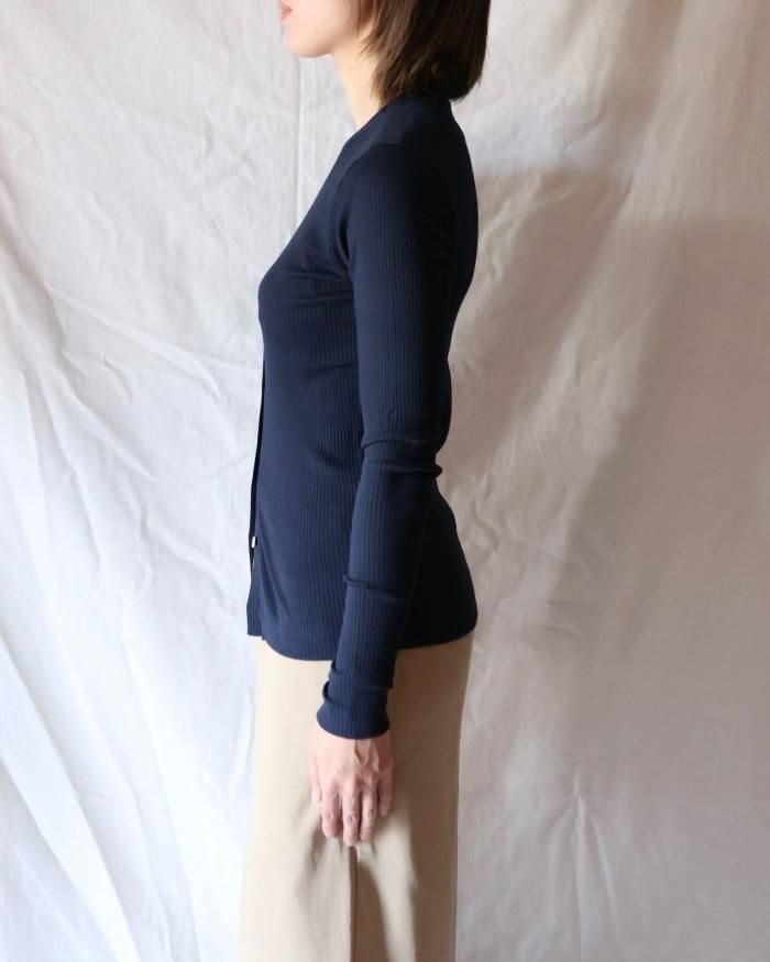 Ernie Palo：RIB TIGHT CARDIGAN - NAVY - ORANN ONLINE SHOP