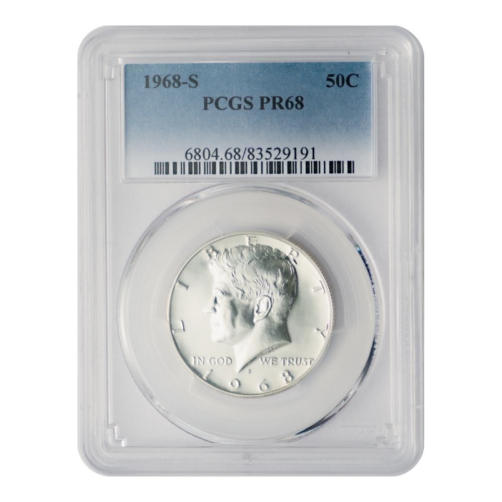 アメリカ 1968年（S）ケネディ 50セント銀貨 PCGS PR68 - セキグチは
