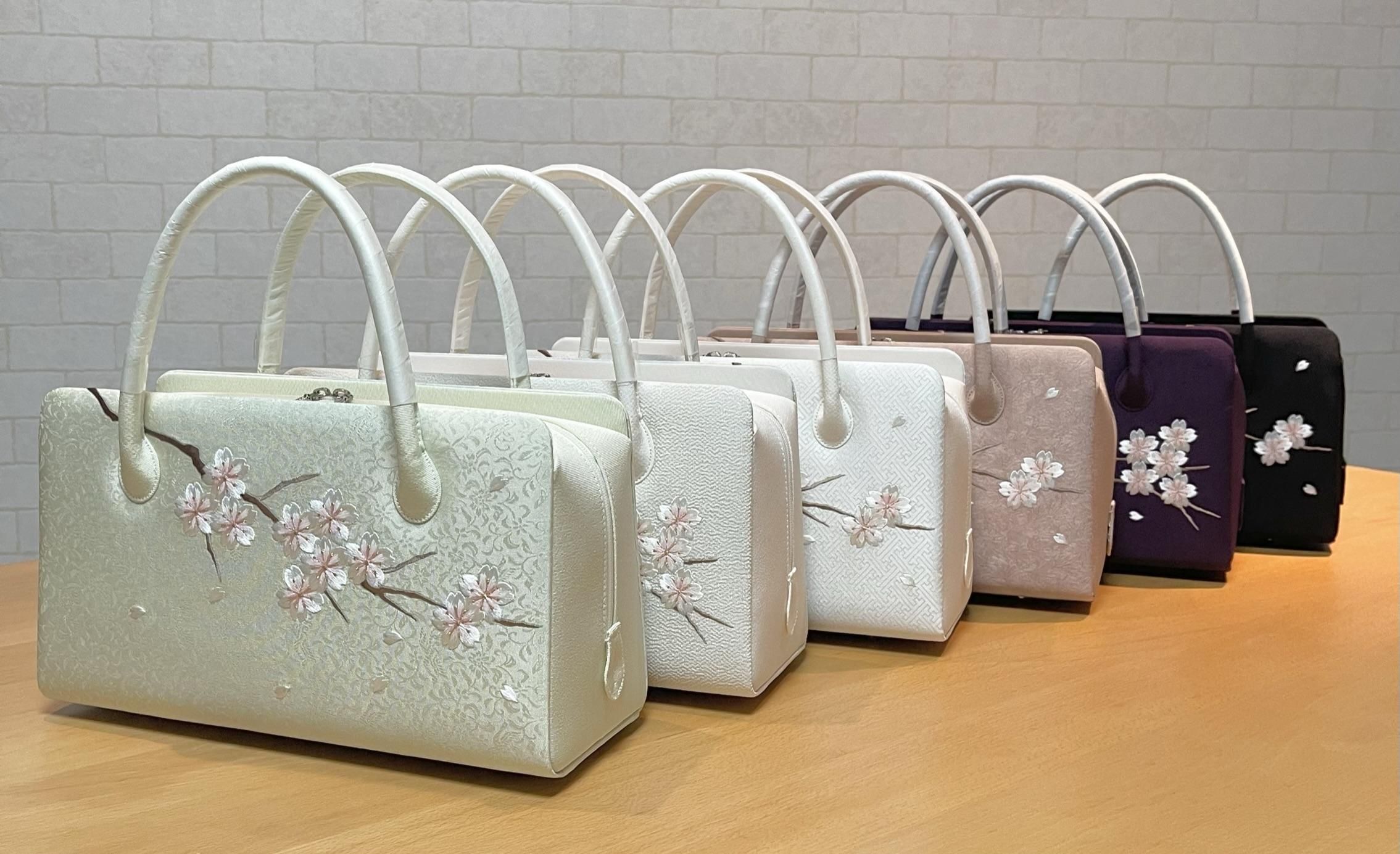 兎金] 利休バッグ（刺繍・こぼれ桜）