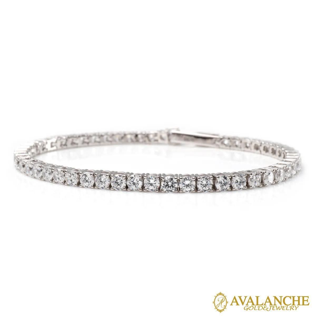 シルバー テニスブレスレット 幅3mm 16cm-20cm AHBL-D042-3MM