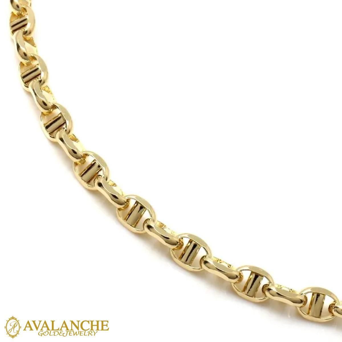 10K イエローゴールド アンカーネックレス 幅4mm 45cm-60cm UKHI000138