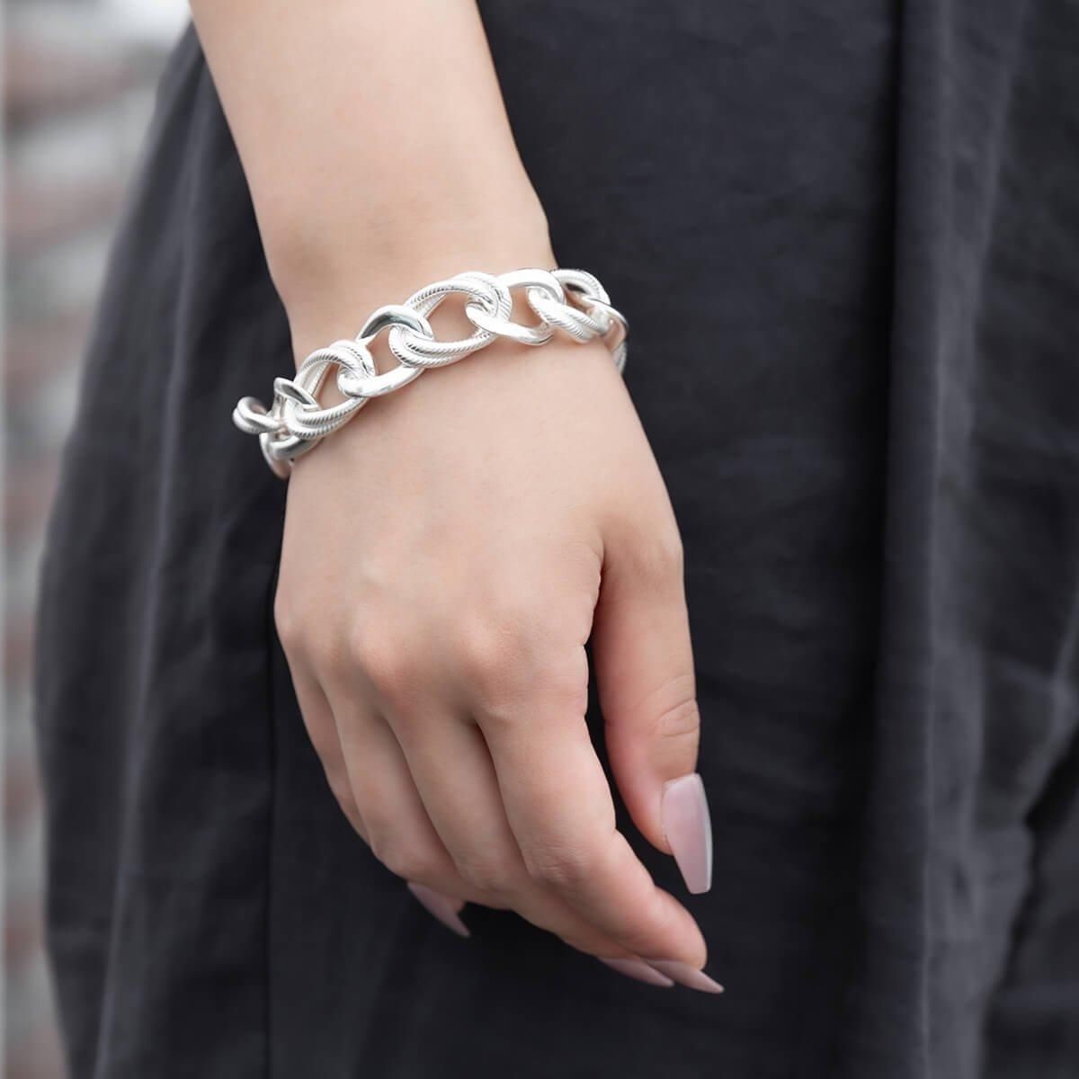 シルバー ブレスレット 幅14.5mm 18cm-22cm GIU614 - AVALANCHE