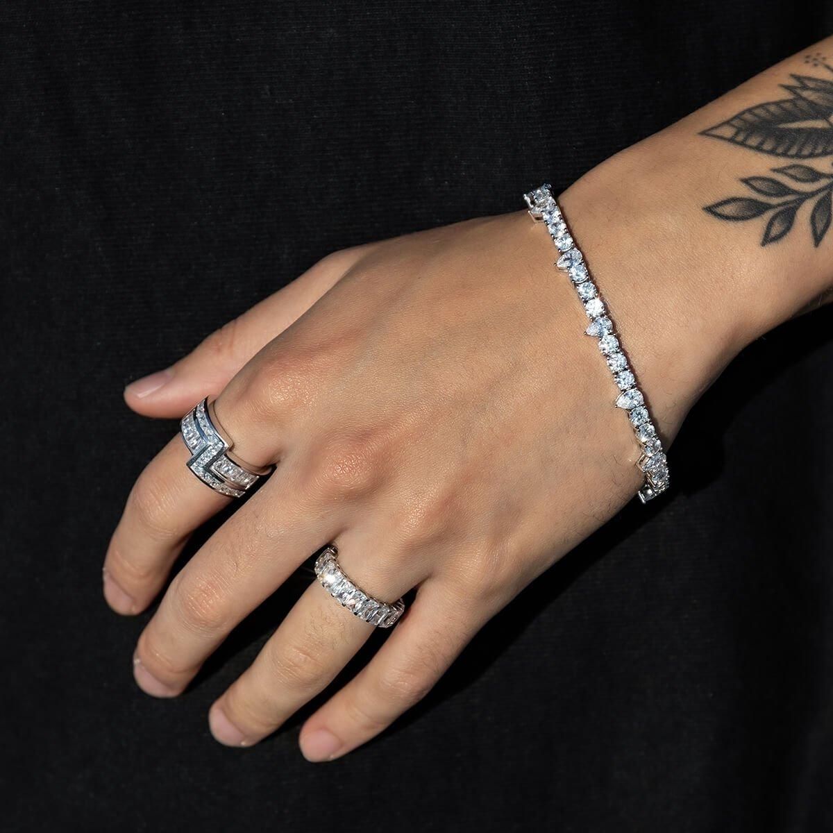 シルバー スパイクテニスブレスレット 幅6.5mm 19cm SPIKE01-BR