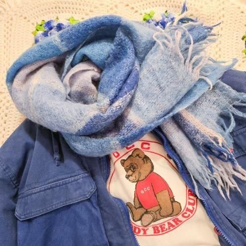 Euro Vintage ＊ スコットランド製1970年代 ＊ モヘアマフラー