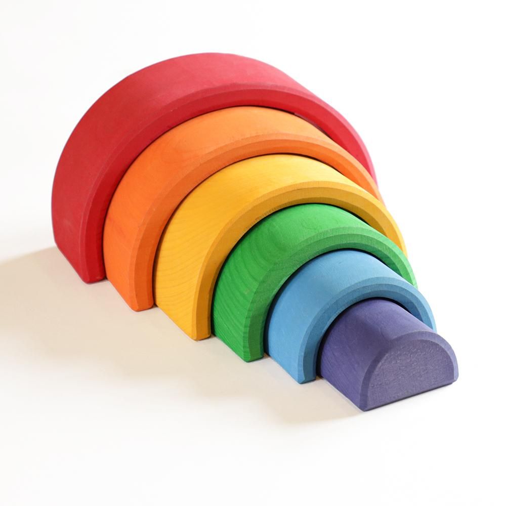 グリムス社アーチレインボー（小）- カラフルな虹の積み木。お子様の