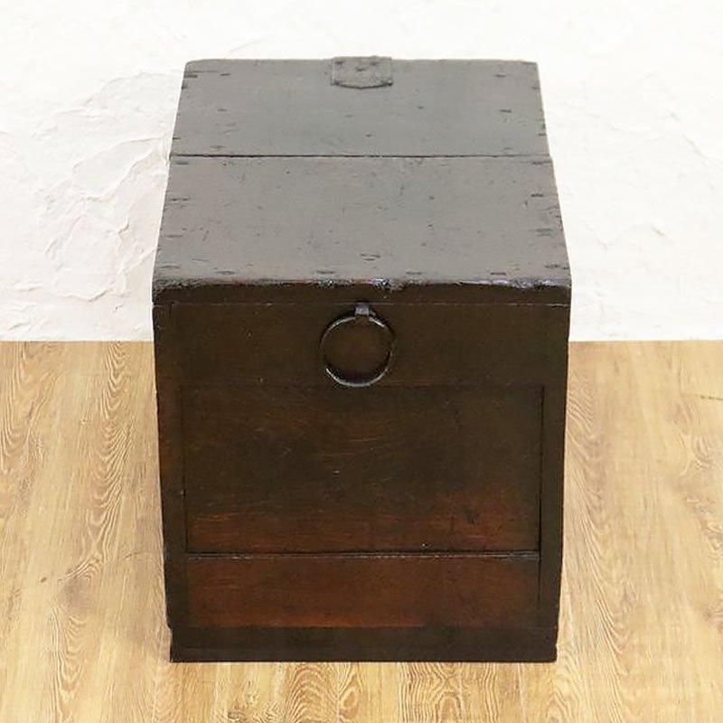 江戸明治の銭箱 杉材 小引き出し付き