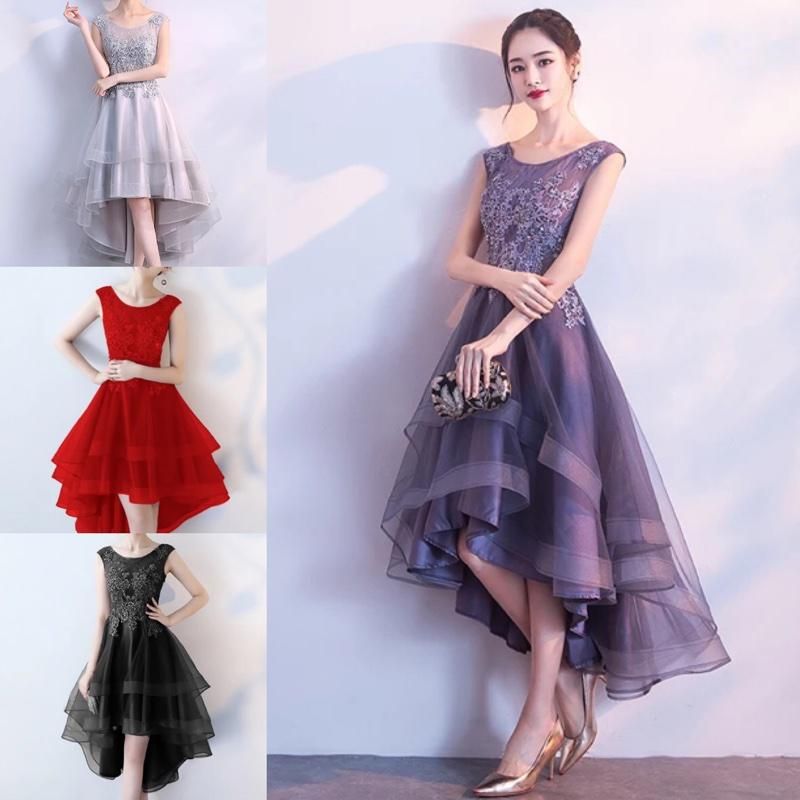 謝恩会やパーティーに フェアリーなティアードフリル フィッシュテール