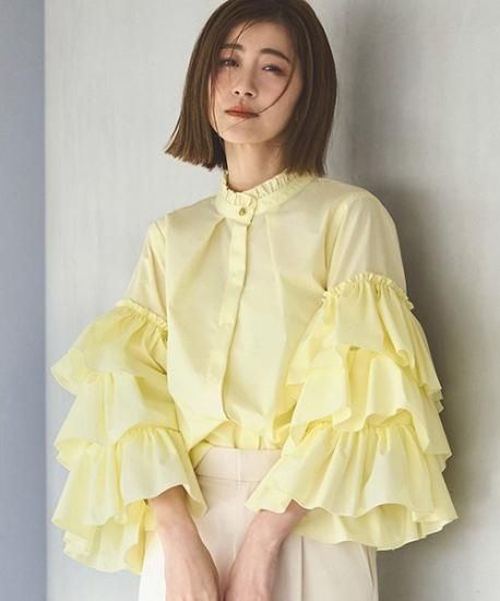 トリプルフリルスリーブブラウス 「T1476」