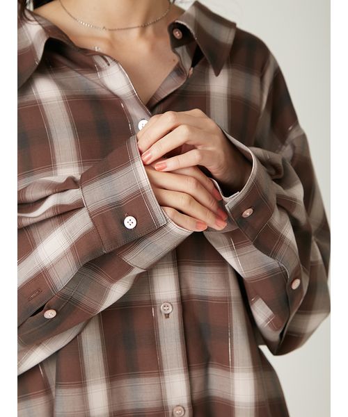 オンブレラメチェックアシメシャツ(508369224)｜阪急百貨店公式通販
