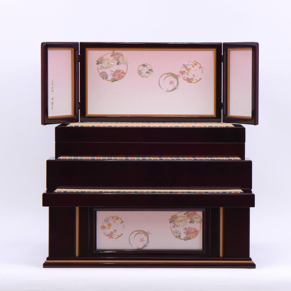 ひな人形 三五 五人飾り 引き出し収納三段 平安博翠