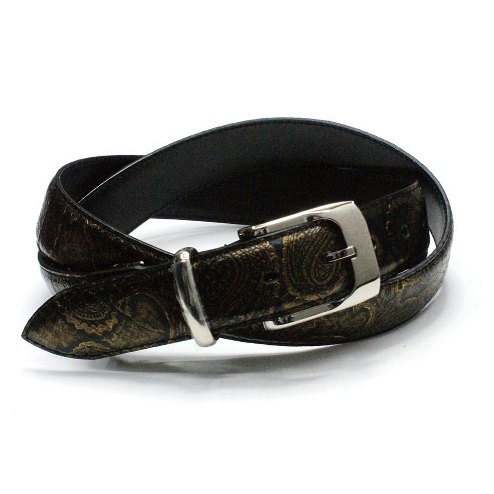 蛇革 ベルト：ペイズリー柄シルバー【3.5cm幅】【パイソン】【栃木