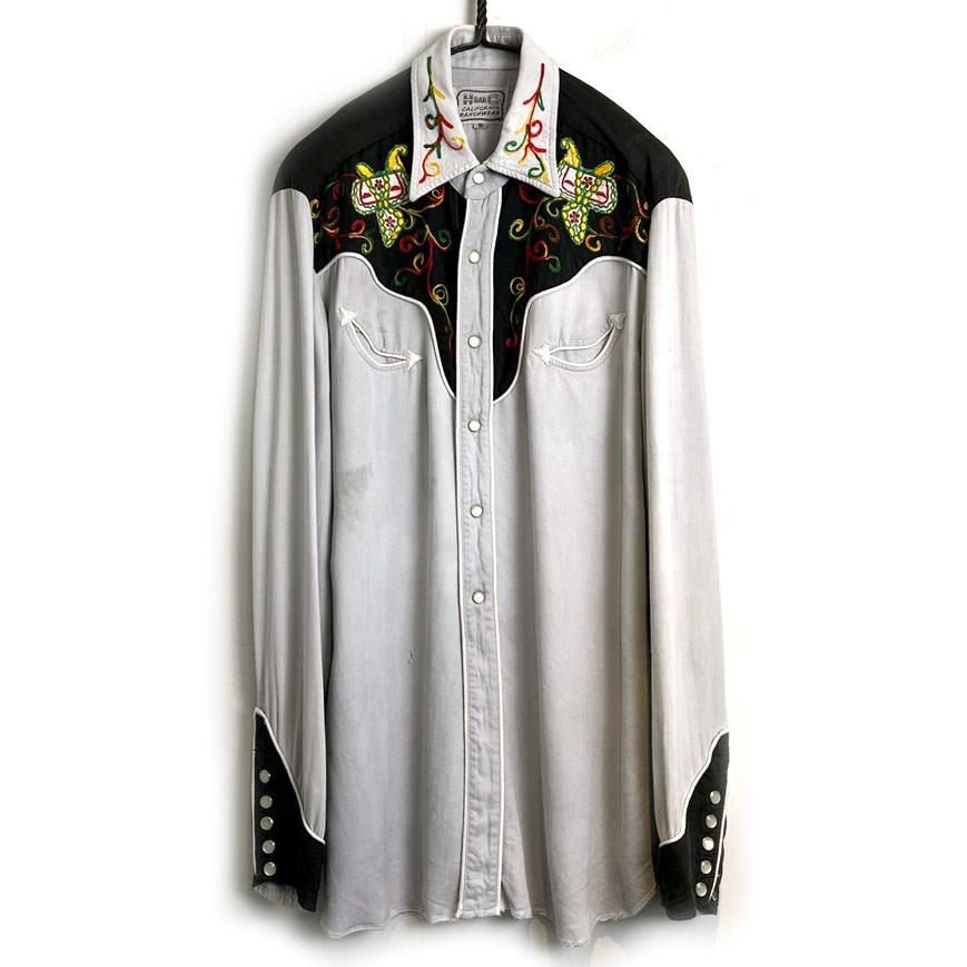 H BAR C】ヴィンテージ レーヨンギャバジン ウエスタンシャツ【1950's