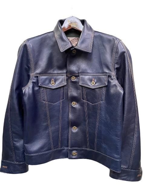 Y'2LEATHERワイツーレザーindigo horse Gジャン IB-139 - 夜型大型