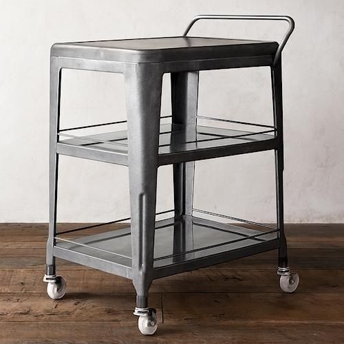 GARTガルト/インダストリアルデザインスチールワゴン【クリアシルバー