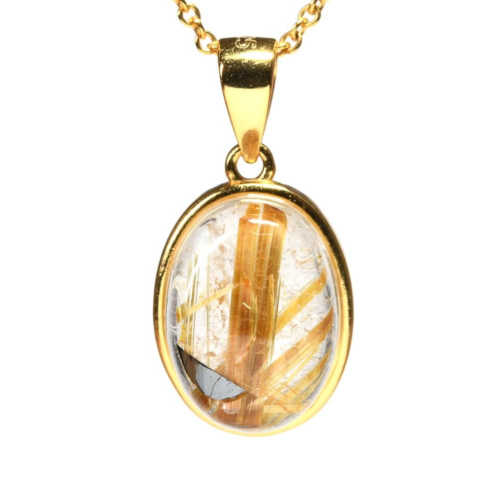 放射ルチルクォーツ ペンダントトップ 12.5x10x7mm #PM508