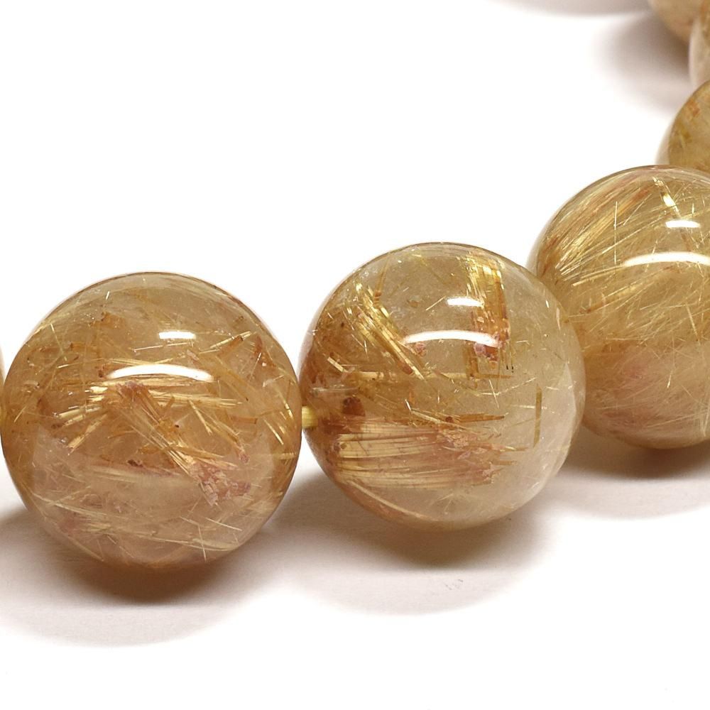 ゴールドルチルクォーツ ブレスレット 13mm #QG005 - プレミアム天然石