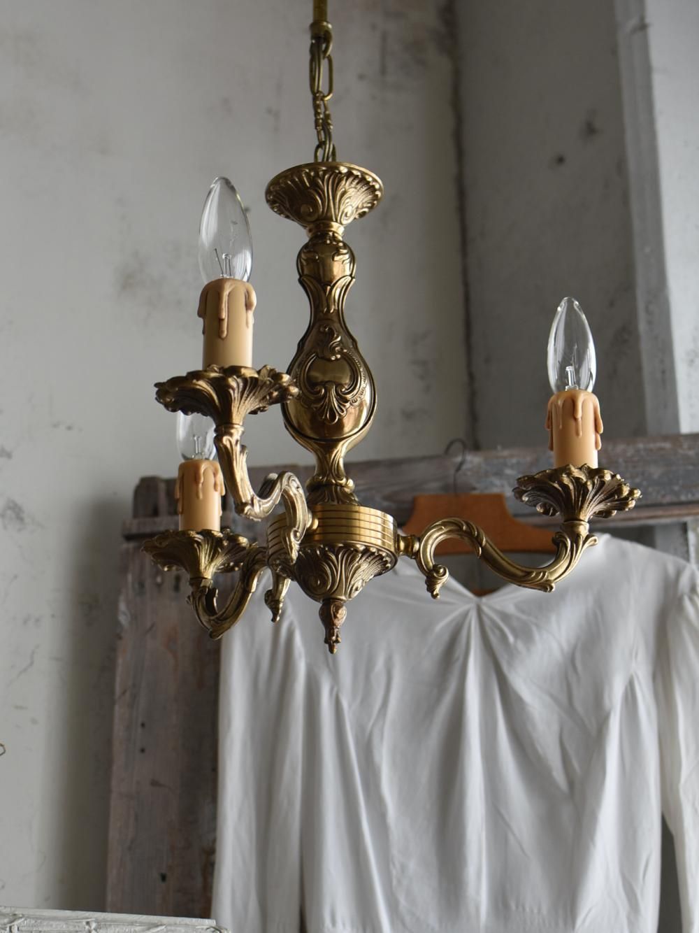 3灯シャンデリア.5 フランスアンティーク照明 アンティークシャンデリア