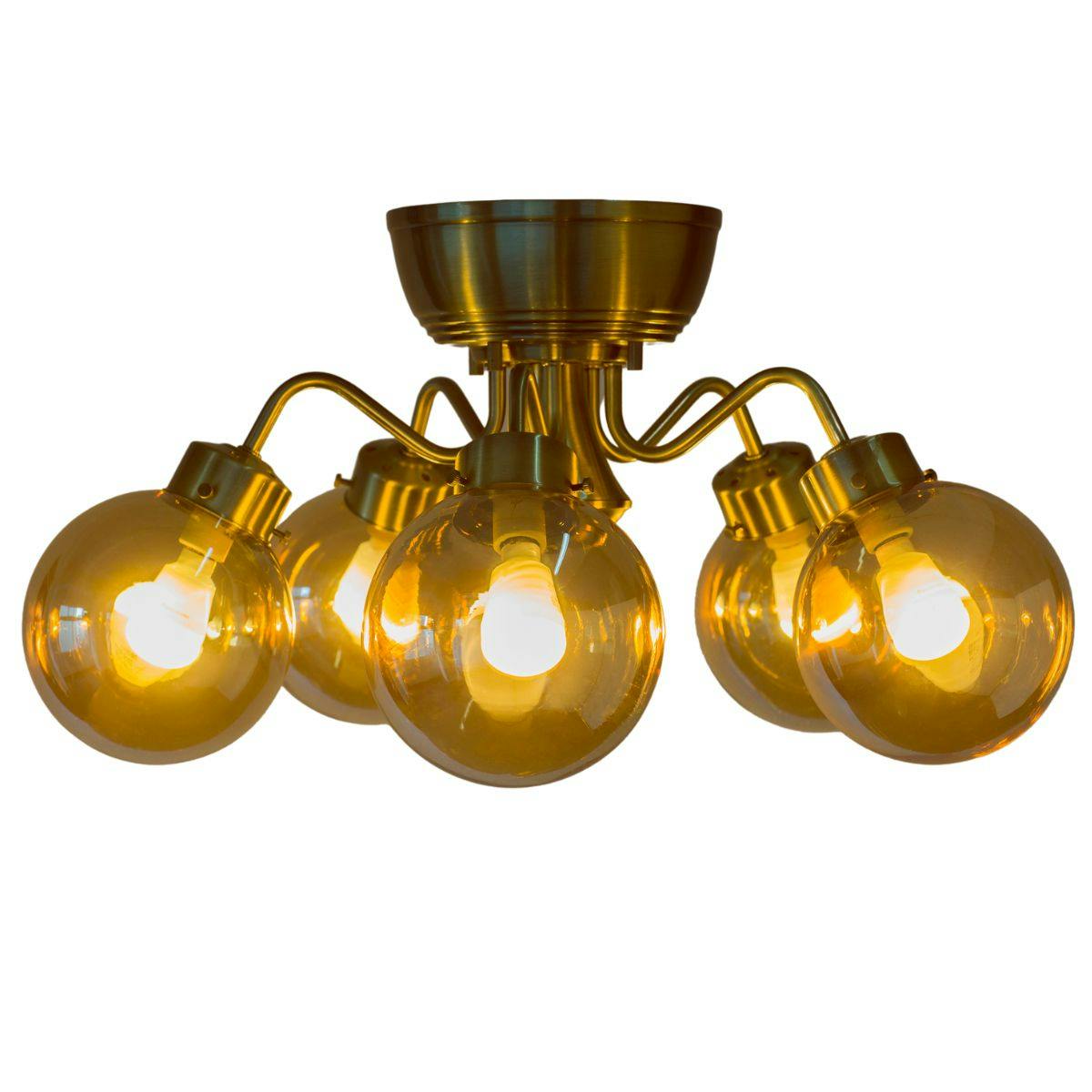 村上工作所 CAROL5 シャンデリア 5灯 ゴールド アンバー 電球なし MLH