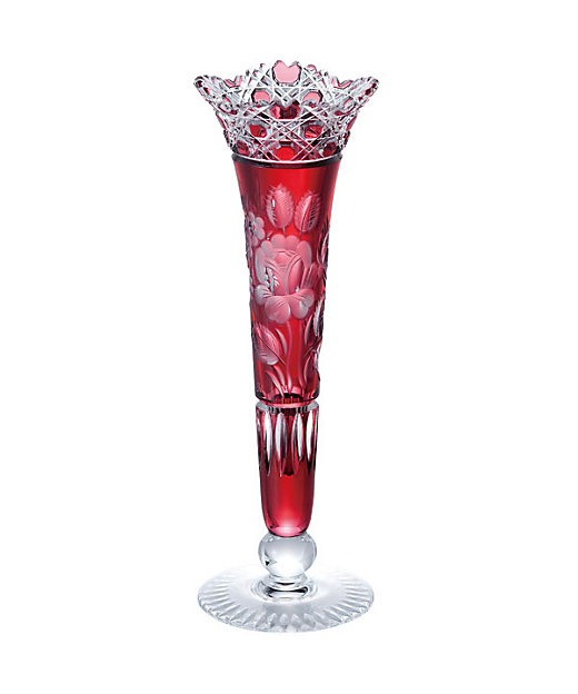 色被せ一輪挿し「マイセンフラワー」 レッド | MEISSENER BLEIKRISTALL