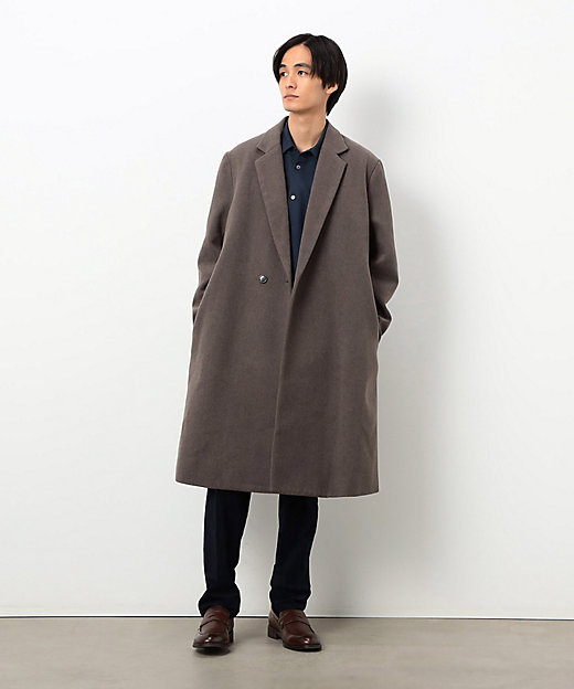 ウールブレンド メルトン セミダブル チェスターコート