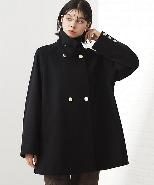 クラシカルな装い ウールライクスタンドカラーコート