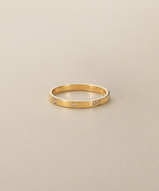 K10ダイヤモンド 彫り留めオルタネート2・1 リング