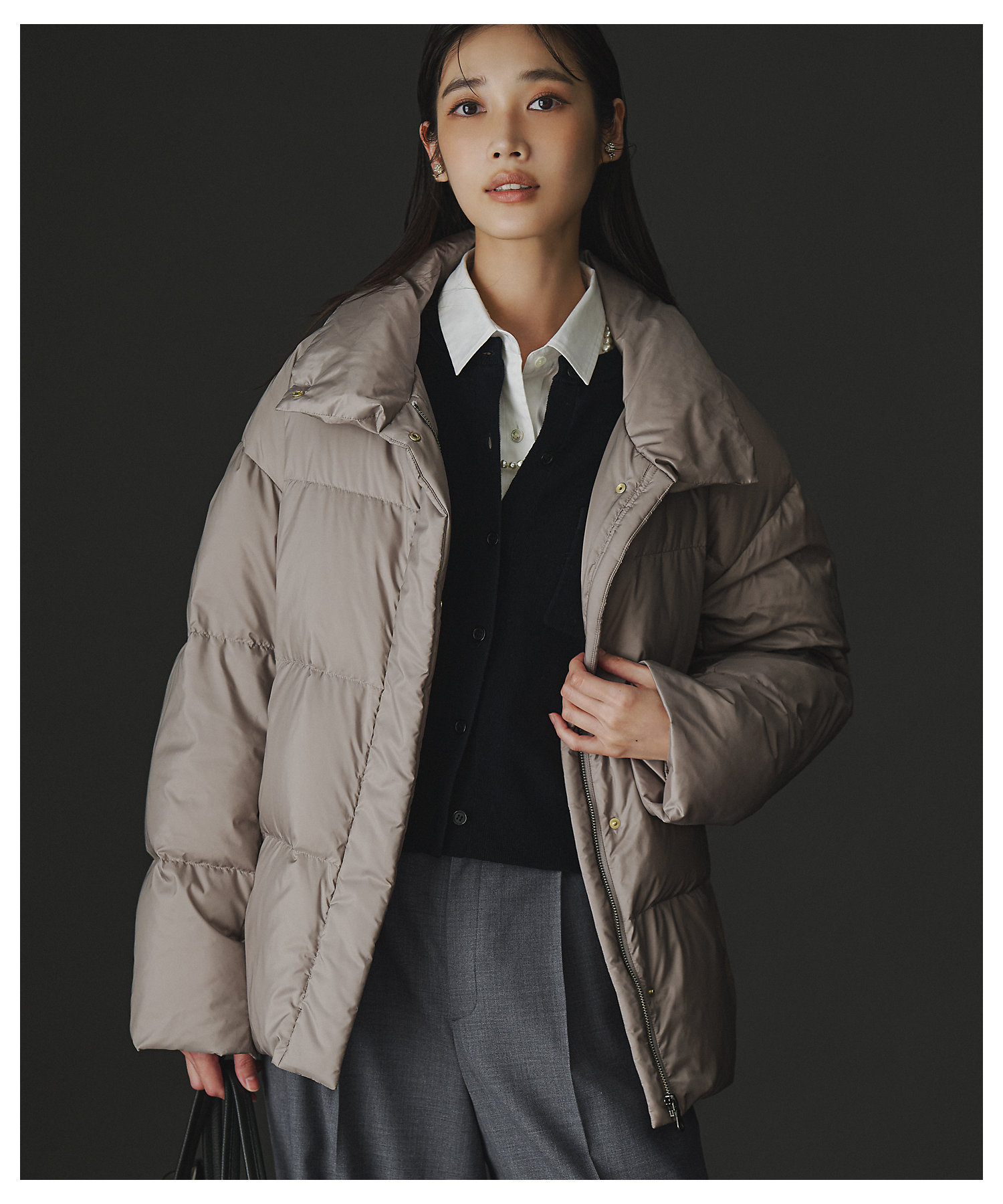 Oggi掲載】シレータフタ ハイネック ショート ダウンコート