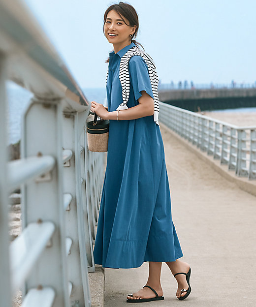 CLASSY．コラボ】ビスチェコンビ シャツワンピース