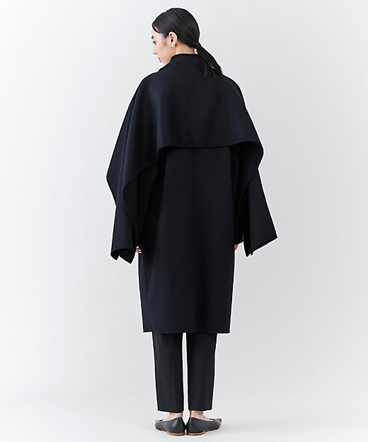 エステータ】ウールリバー ケープ付き コート（SCH8GW0942