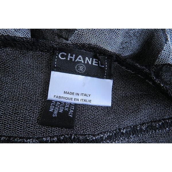 CHANEL（シャネル） #spc キャミソール 36 黒 白 シースルー メッシュ