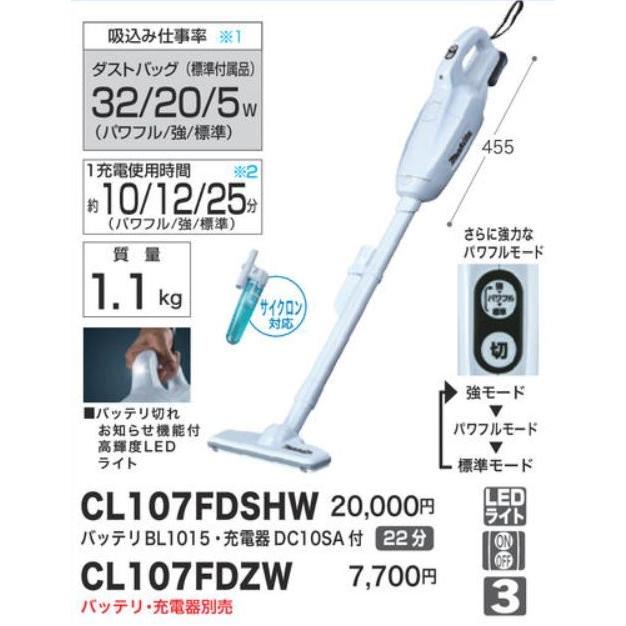 マキタ（makita） 当店だけ！バッテリー充電器も1年保証! CL107FDSHW