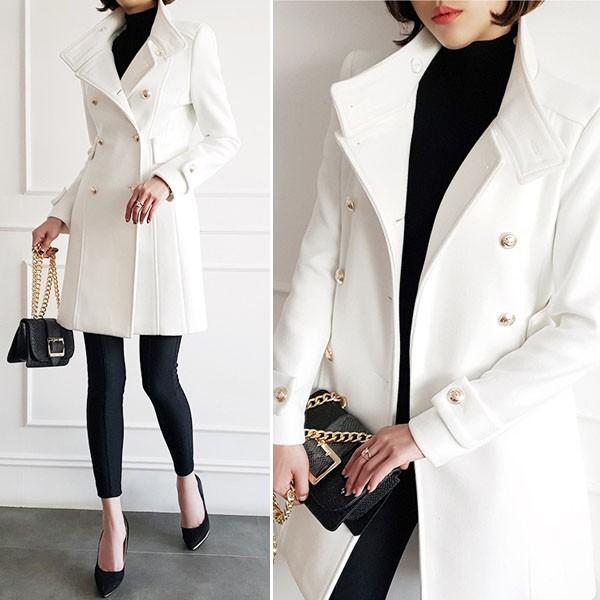 コート レディース アウター ロングコート Pコート ミディアム