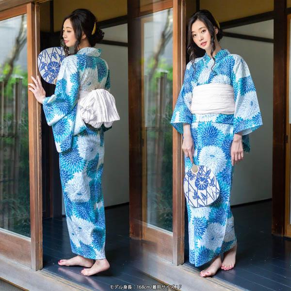 浴衣セット レディース 大人 浴衣3点セット（浴衣＋帯＋おまかせ下駄