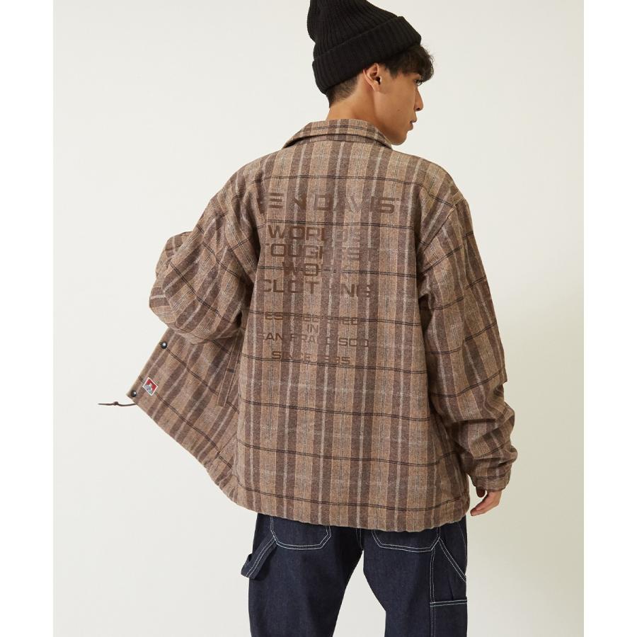 BEN DAVIS（ベンデイビス） コーチジャケット 裏ボア メンズ チェック