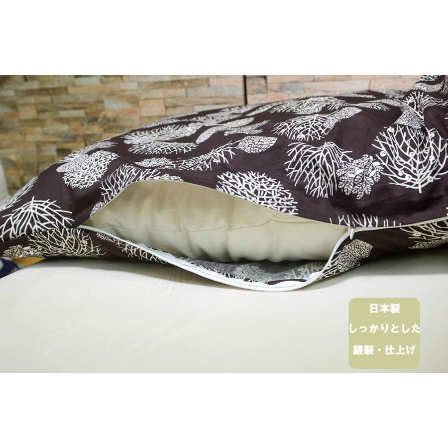 長座布団カバー 全3サイズ 68×120/60×110/65×105 北欧リーフ柄 綿100