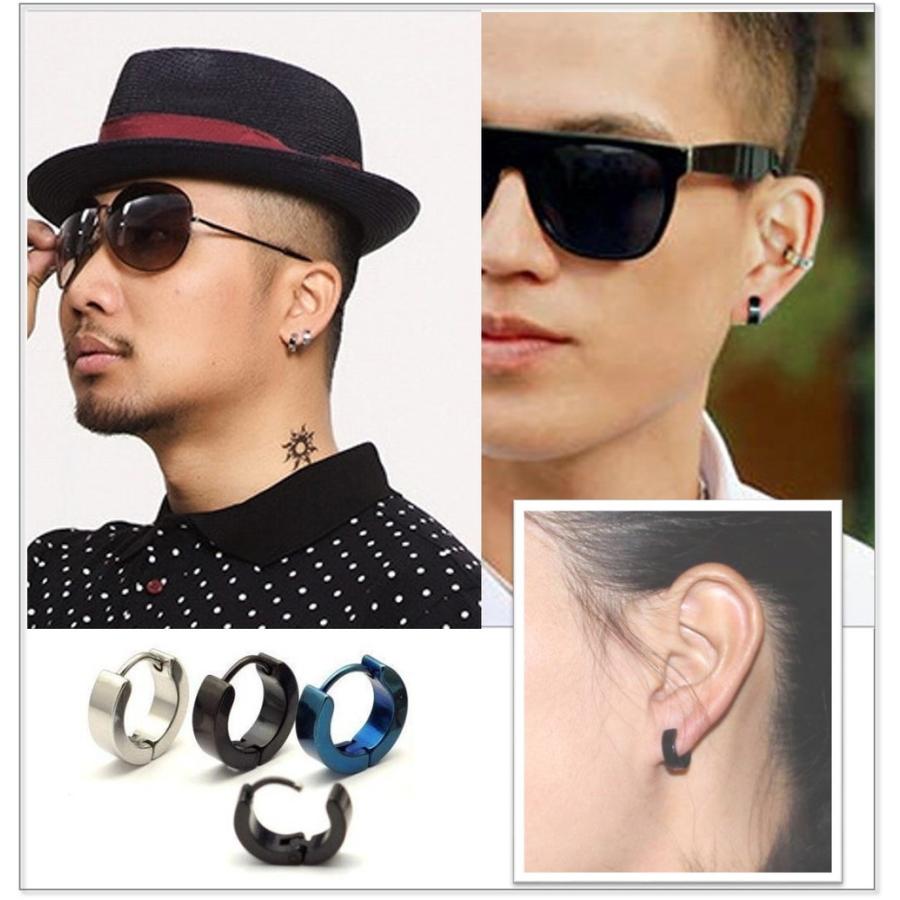 送料無料 フープ ピアス 2個セット 両耳ペア ステンレス 金属