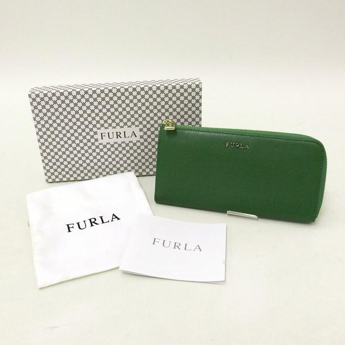 FURLA（フルラ） バビロン L字ファスナー 長財布 グリーン レディース