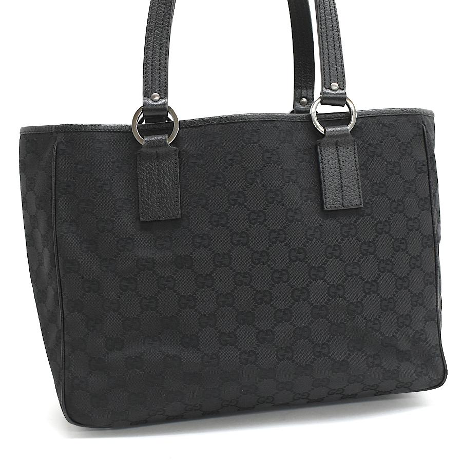 GGキャンバス グッチ トートバッグ 203419 レザー ブラック GUCCI