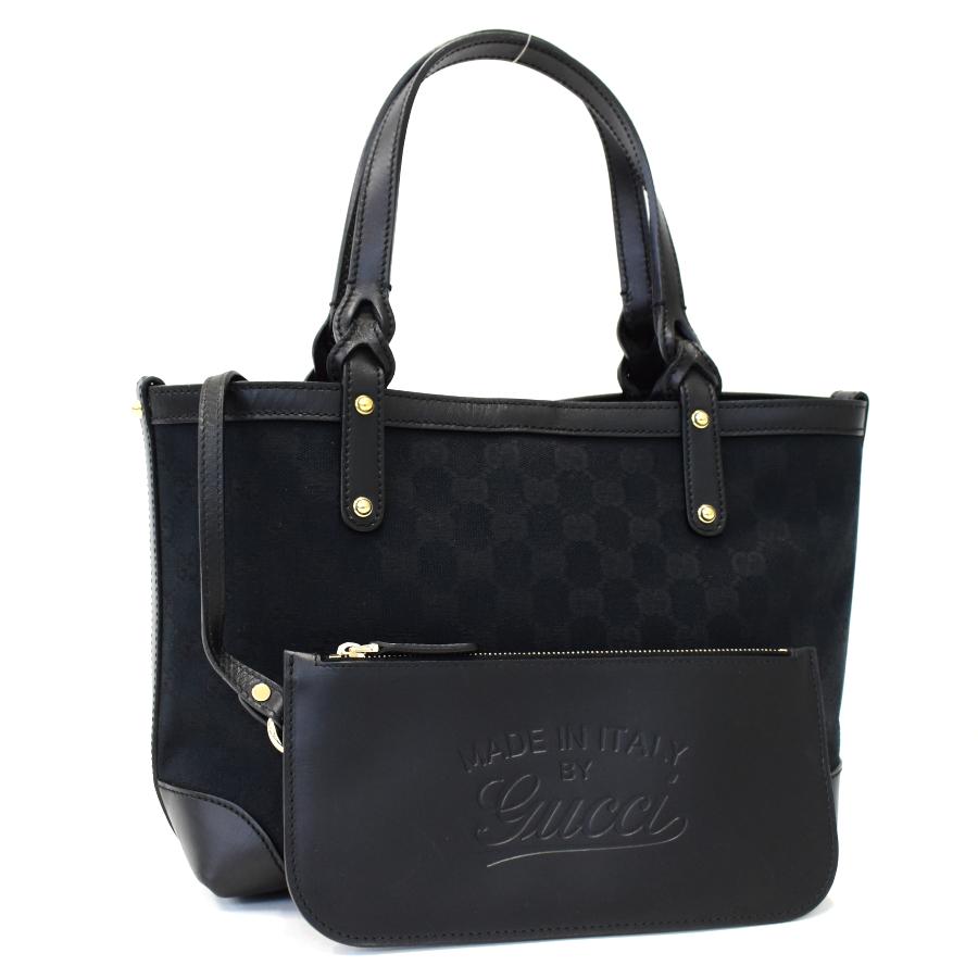 GUCCI（グッチ） トートバッグ ポーチ付 269878 GGキャンバス ブラック