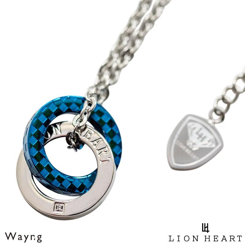 LION HEART（ライオンハート） チェッカー柄 ダブルリング ネックレス