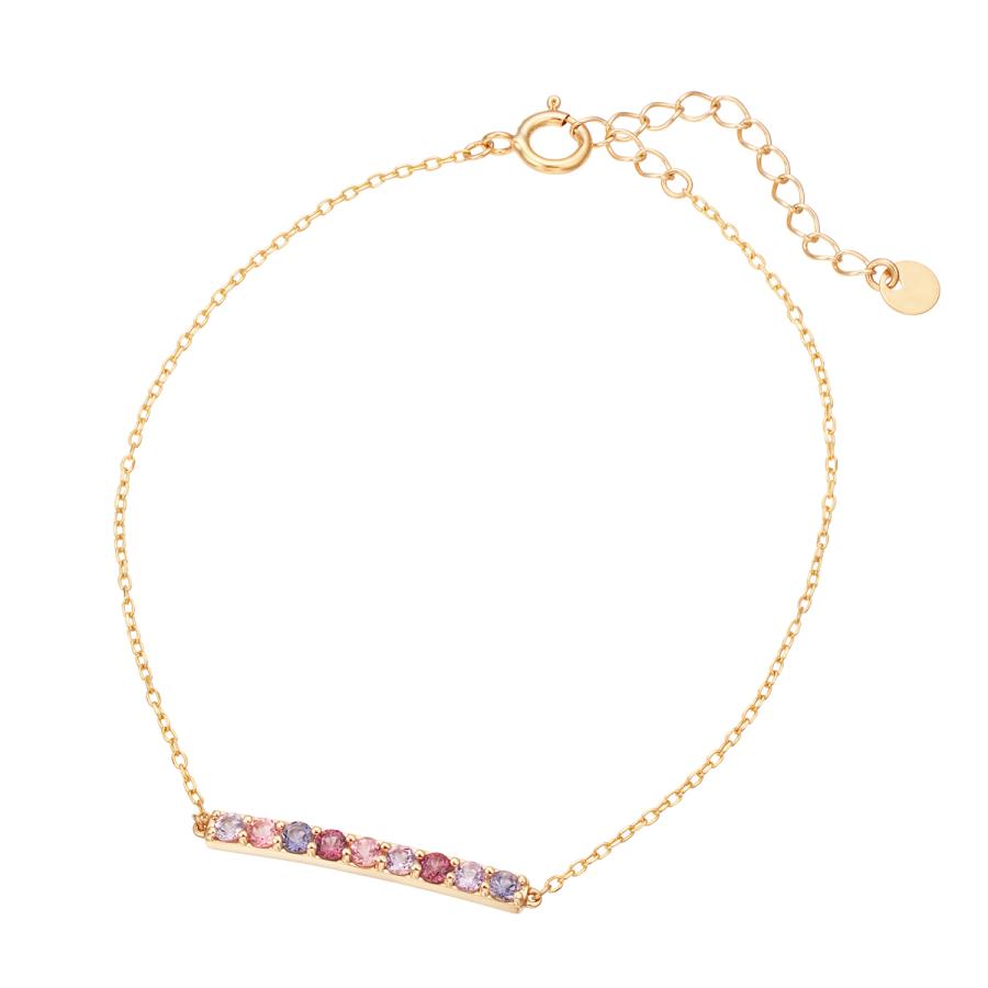 ジュエリーツツミ K10イエローゴールドマルチストーンブレスレット