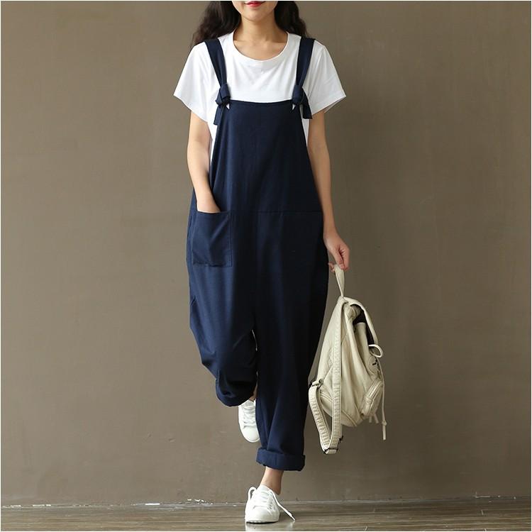 レディース ゆるサロペット 森ガール サルエル オールインワン