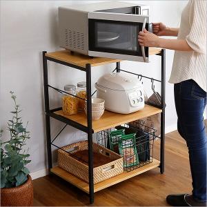 送料無料 ヴィンテージスリム レンジ台 60幅 レンジラック 食器棚 ロー