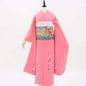 中古】正絹 振袖 フルセット 販売6点セット 半衿付き長襦袢・帯・帯揚