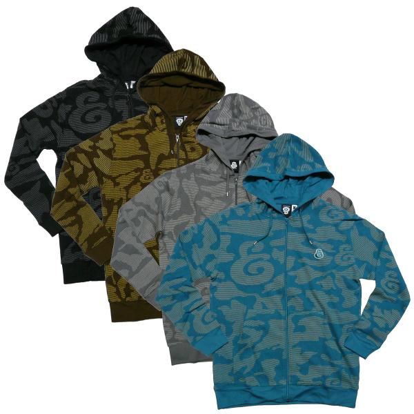 EXPEDITION エクスペディション 総柄フルジップパーカー サーマル 迷彩