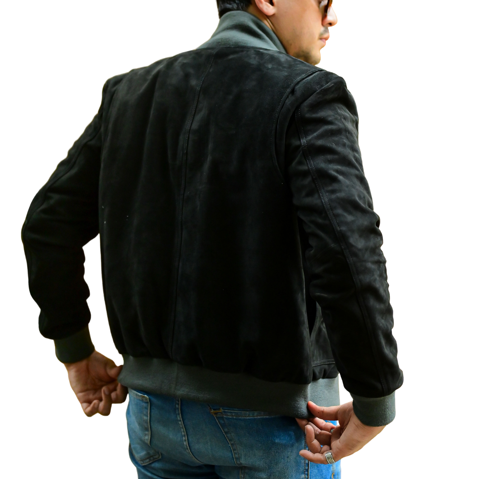 Jild Varsity Letterman Real Suede Leather Bomber Jacket Men