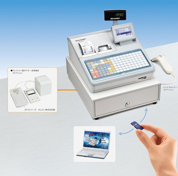シャープレジスター　XE-A407　PC連携売上管理　上位機種　060111 シャープレジスター XE-A147 PC連携売上管理フル設定無料 433335