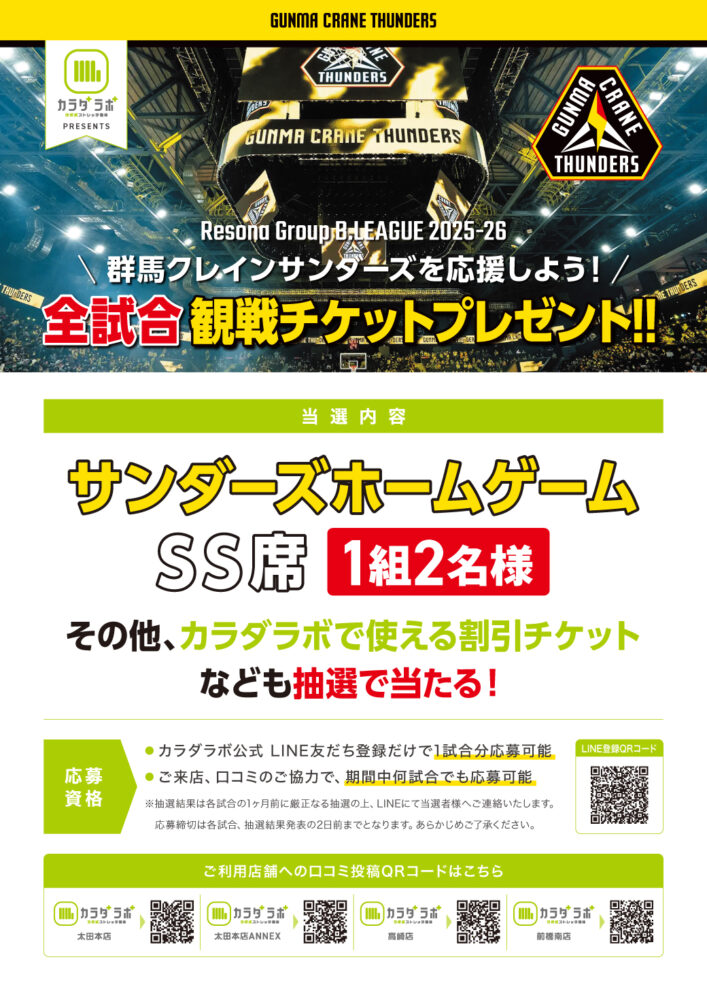 2025-26 群馬クレインサンダーズ チケットプレゼントキャンペーン