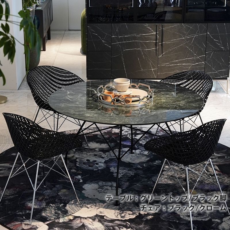 特別価格】グロッシーテーブルセット トップ グリーン/フレーム